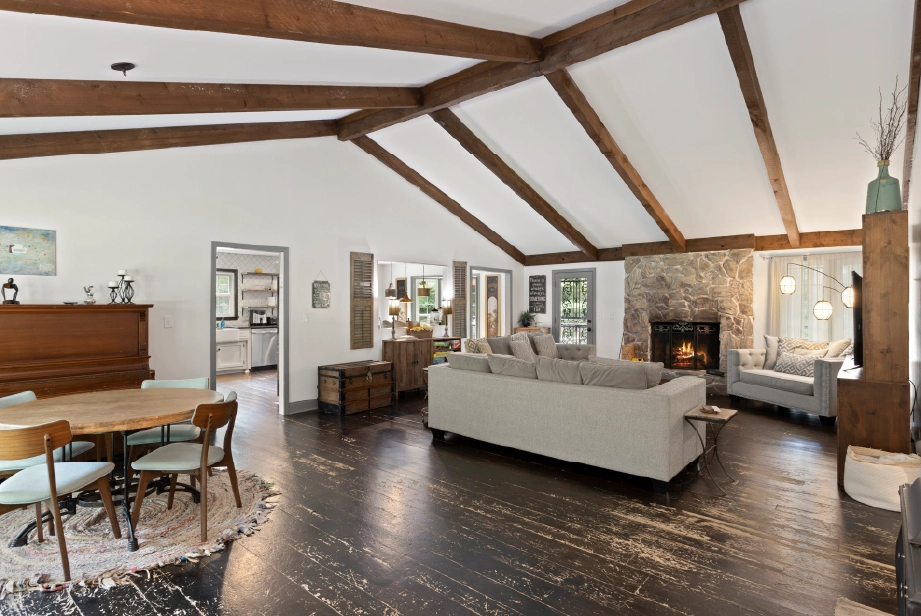 GLOW's before and after photos of a renovated short-term rental in Iowa, featuring strategic upgrades designed to enhance guest experience and long-term value.